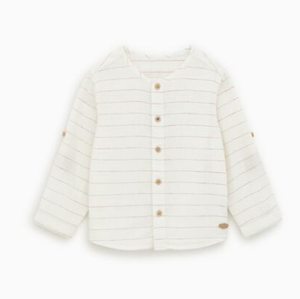 Zara | Linen Blend Pinstripe Button-down Shirt